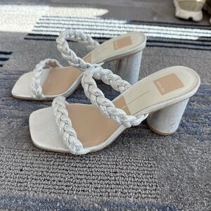 Dolce Vita Women's Paily Silver Heels with Open Toe Design size 7